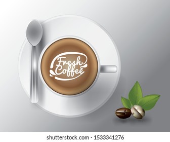 Coffee cup always fresh with beans