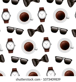 coffee cup amd watch pattern