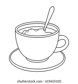 Coffee cup americano. Different types of coffee single icon in outline style vector symbol stock illustration web.