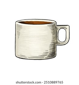 Coffee cup. A cup of americano coffee illustration.