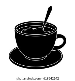 Coffee cup americano.Different types of coffee single icon in black style vector symbol stock illustration web.