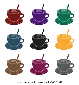 Coffee cup americano.Different types of coffee single icon in black style vector symbol stock illustration web.