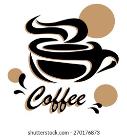 coffee cup art design in vector format