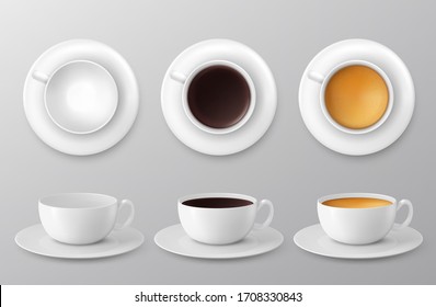 coffee cup assortment collection. Vector illustration