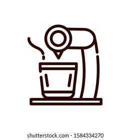 coffee cup automatic machine preparation line design vector illustration