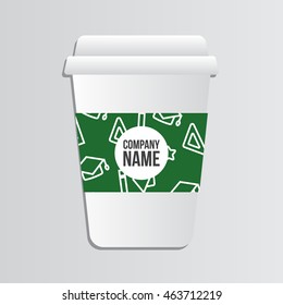 Coffee Cup with back to school pattern. Back to school branding background
