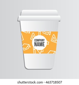 Coffee Cup with back to school pattern. Back to school branding background