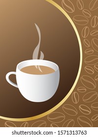 Coffee cup background illustration design 