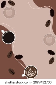 Coffee cup background template minimalist 