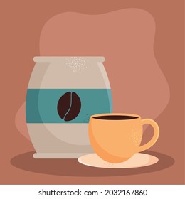 coffee cup and coffee bag