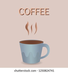 Coffee cup banner Vector realistic. Product placement mock up. coffee background. top view illustrations