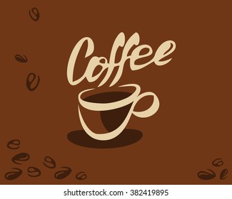 Coffee cup and bean