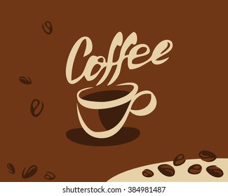 Coffee cup and bean