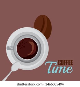Coffee cup and bean design, Drink breakfast beverage bakery restaurant and shop theme Vector illustration