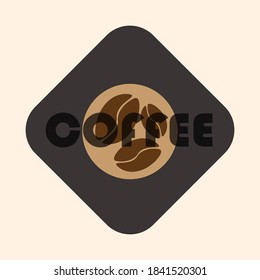 The coffee cup and coffee bean icon design is brown