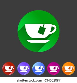 Coffee cup coffee bean icon flat web sign symbol logo label set