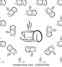 Icono De Café Y Café Bean Icono De Patrón Sin Maravilla Ilustración De Arte Vector