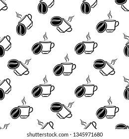 Icono De Café Y Café Bean Icono De Patrón Sin Maravilla Ilustración De Arte Vector