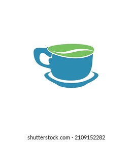 Coffee cup and bean icon vector illustration