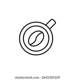 Coffee Cup With Coffee Bean Inside Minimalist Line Art Graphic