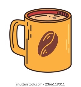 coffee cup with bean isolated icon