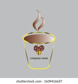 coffee cup and Coffee bean logo vector template.