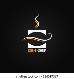 coffee cup with bean logo vector background