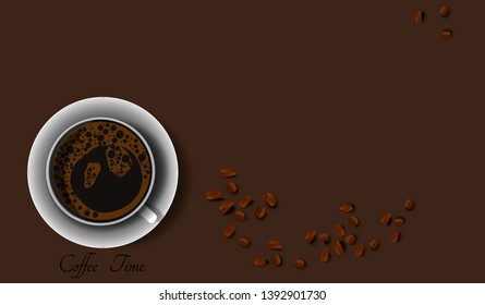 Coffee cup and coffee bean
realistic style , Tea cup. vector illustration.