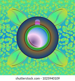 Coffee cup with bean seamless pattern background. Coffees seeds background.