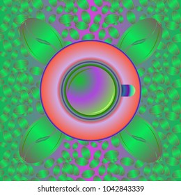Coffee cup with bean seamless pattern background. Coffees seeds background.