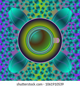 Coffee cup with bean seamless pattern background. Coffees seeds background.