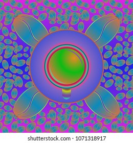 Coffee cup with bean seamless pattern background. Coffees seeds background.