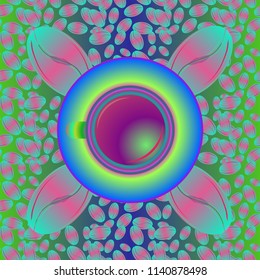 Coffee cup with bean seamless pattern background. Coffees seeds background.