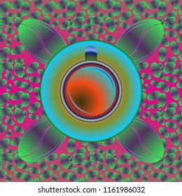 Coffee cup with bean seamless pattern background. Coffees seeds background.