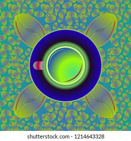 Coffee cup with bean seamless pattern background. Coffees seeds background.