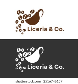 Coffee Cup. Coffee Bean. Coffee Shop Logo Illustration. Universal creative premium symbol. Vector sign icon logo template. Vector illustration