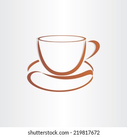 coffee cup with coffee bean symbol emblem brand
