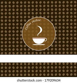 coffee cup and coffee bean vector background