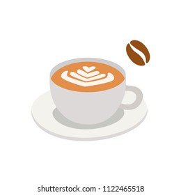 Coffee cup with bean vector illustration