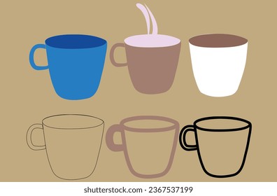 coffee cup and Coffee bean vector illustrations set design .eps