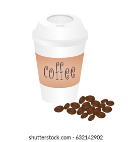 coffee cup and coffee beans