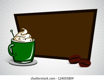 coffee cup with beans background