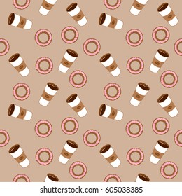 Coffee cup and  beans background