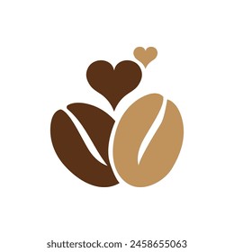 Coffee Cup and Beans Logo Vector Illustration