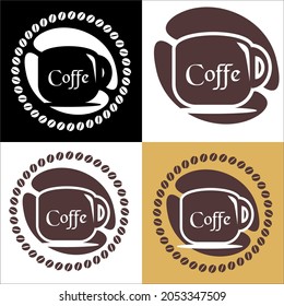 Coffee cup and beans logo, You can use it for your coffee shop logo, a simple logo but can convey meaning