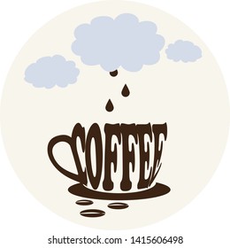 Coffee cup with beans vector