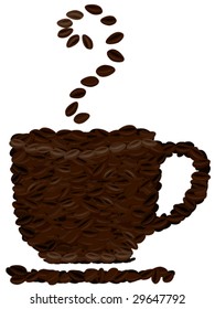 Coffee Cup (Coffee Beans) - Vector