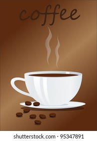 coffee cup and beans vector
