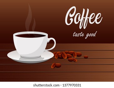 Coffee cup with beans vector design illustration