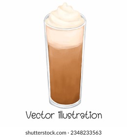  coffee, coffee cup, coffee beans, watercolor vector illustration for banner design Drink menu ,coffee day.